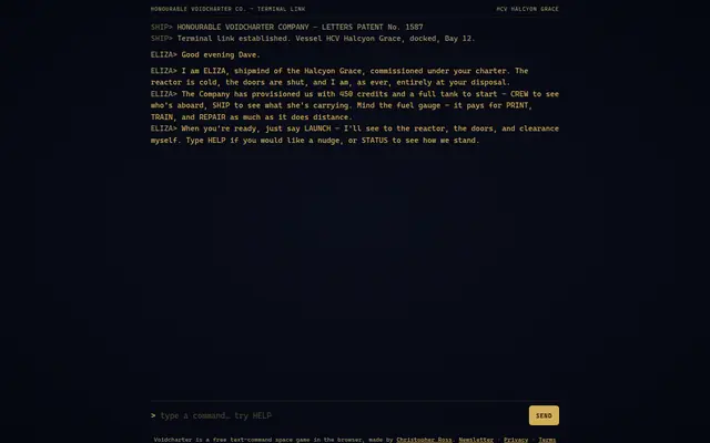 Screenshot of voidcharter.com